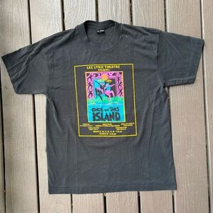 Vintage Once On This Island Shirt Mens Large Broadway miusa Black Single Stitch